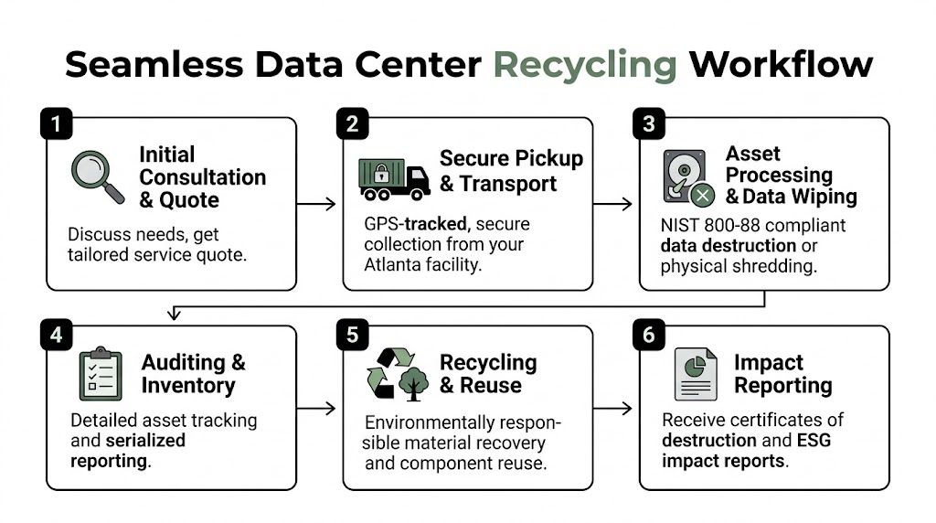 Data Center Equipment Recycling Atlanta GA: ESG Solutions, 404-666-4633